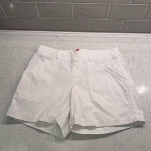 Spanx 4” twill shorts - white - size small